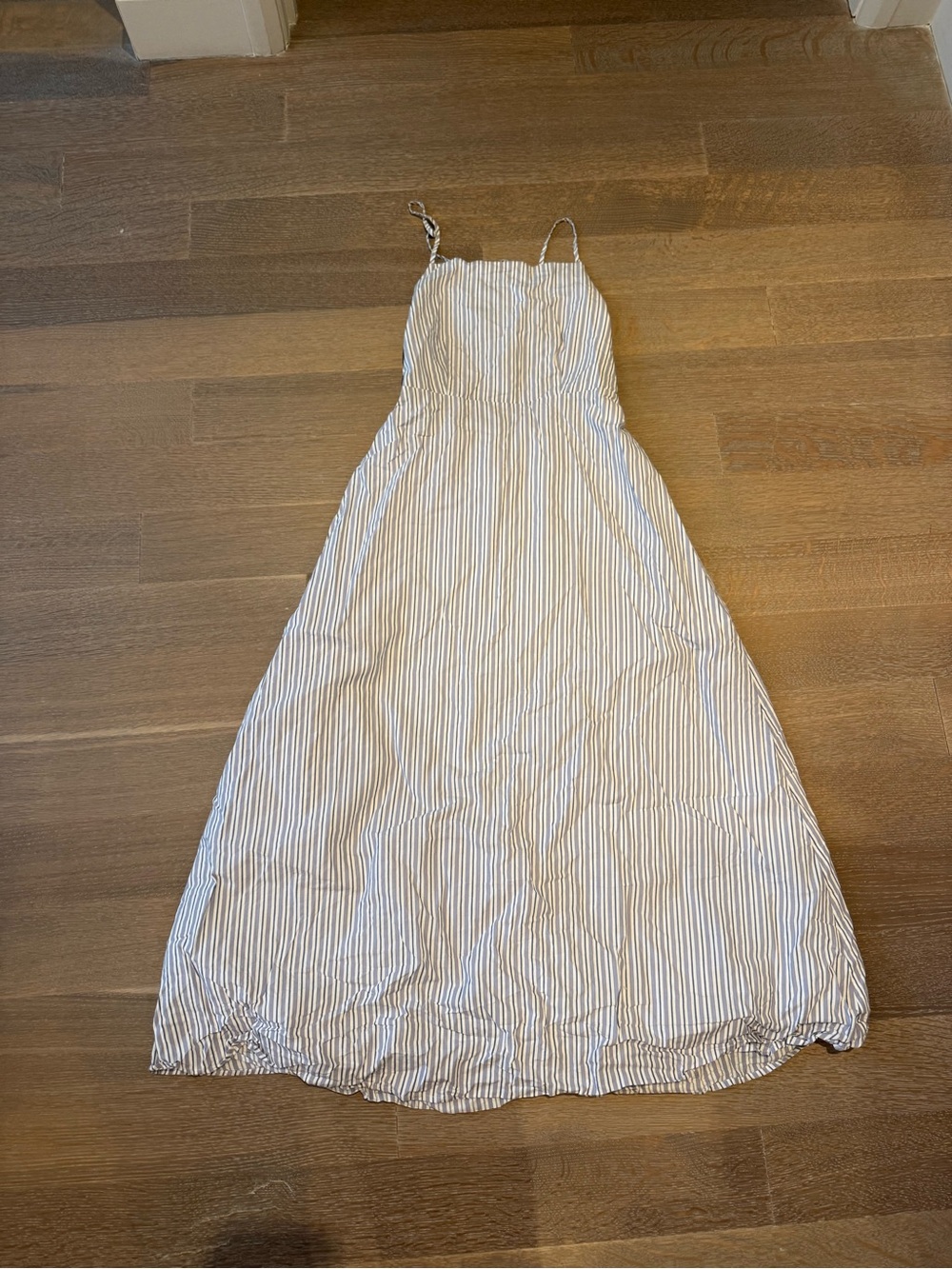 Posse Blue & White Striped Spaghetti-Strap Maxi Dress